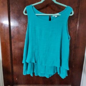 Umgee Turquoise Layered Tank Top